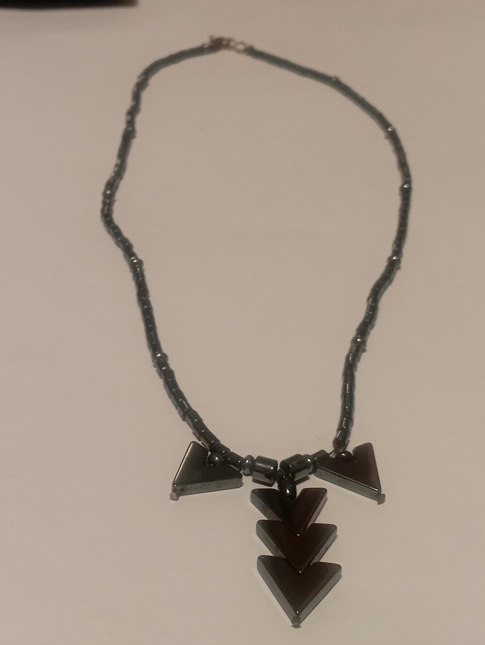 Hematite Metal Beaded Arrow With Pendant Necklace - Women Jewelry